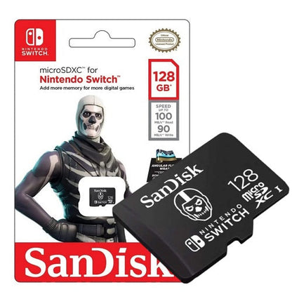 Nintendo Switch SanDisk microSDXC 128GB Speicherkarte Micro SD Fortnite Skull