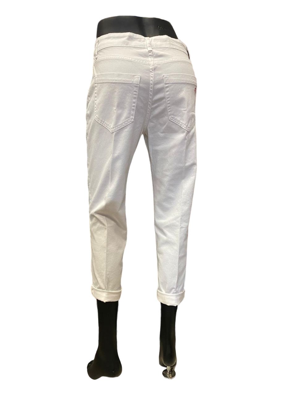 Women's white DGP3710 five-pocket bull denim jeans