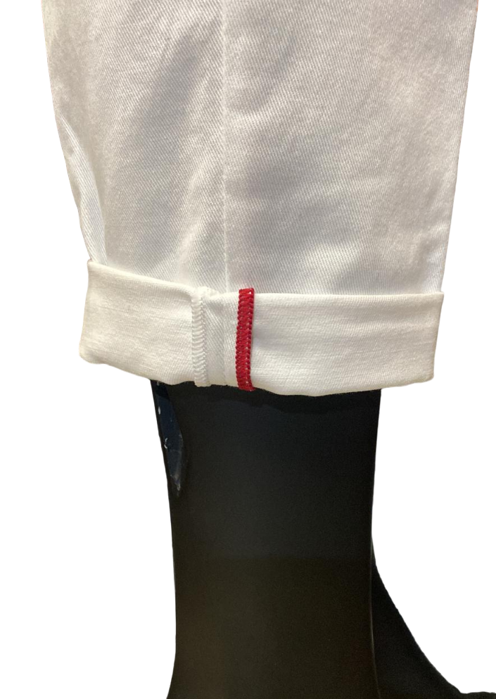 Women's white DGP3710 five-pocket bull denim jeans
