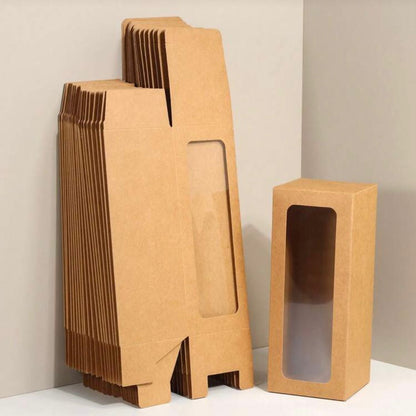 Set 5 Scatoline per Bomboniere 8cm x 8cm x 20cm con finestra trasparente