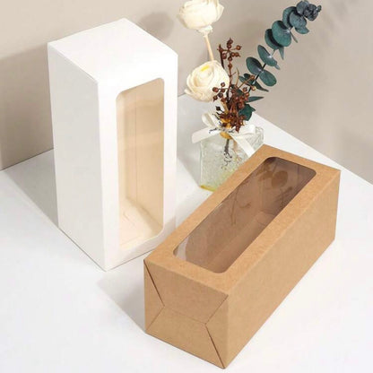 Set 5 Scatoline per Bomboniere 8cm x 8cm x 20cm con finestra trasparente