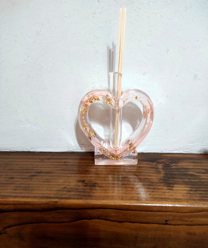 Vaso o porta diffusore "Fiori eterni" a forma di cuore