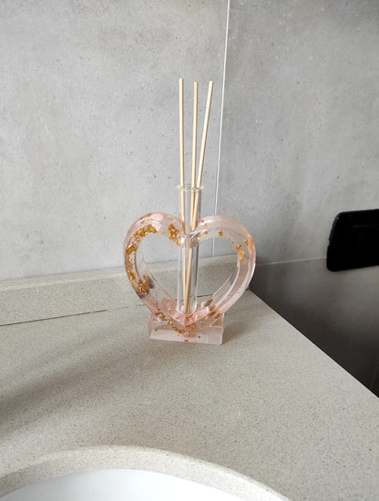 Vaso o porta diffusore "Fiori eterni" a forma di cuore