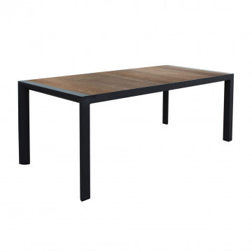 Tavolo Carson 195 x 90 - Struttura in alluminio con piano in ceramica effetto legno