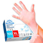 100 HYPOALLERGENIC POWDER/LATEX-FREE CLEAR DISPOSABLE VINYL GLOVES XL
