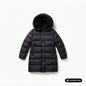 Bomboogie piumino lungo con cappuccio e pelliccia da donna CW786PDLC6 90 nero