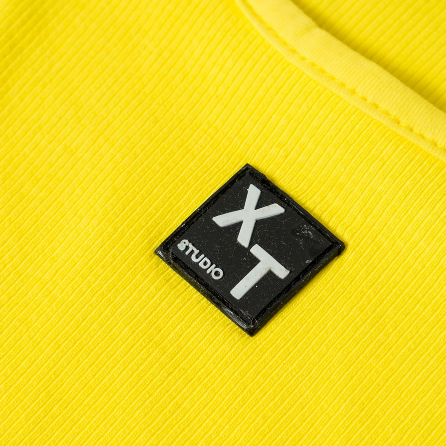 XT Studio canotta da donna in cotone a costine. Colore giallo acido