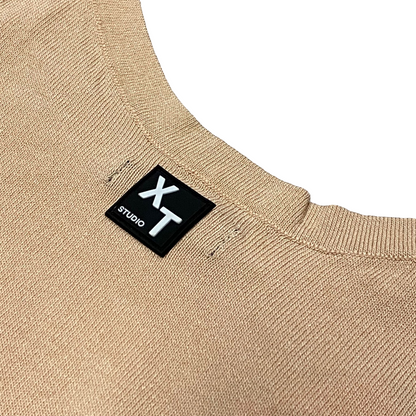 XT Studio canotta top da donna in cotone. Colore sabbia