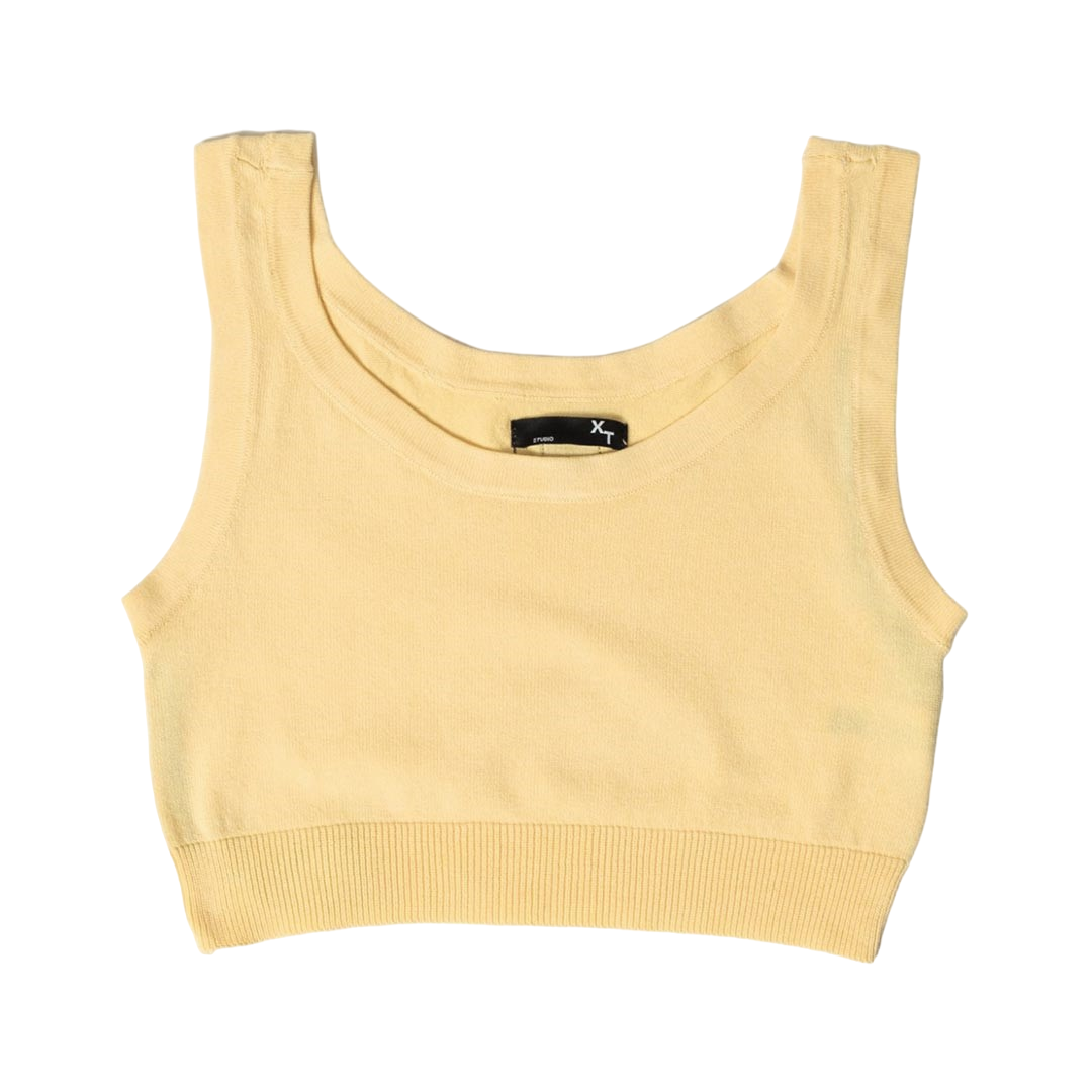 XT Studio canotta top da donna in cotone. Colore vaniglia