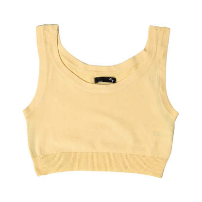 XT Studio canotta top da donna in cotone. Colore vaniglia