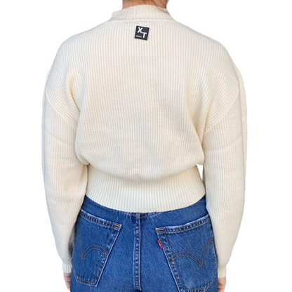 XT Studio maglia girocollo da donna a coste 4067898282594 panna