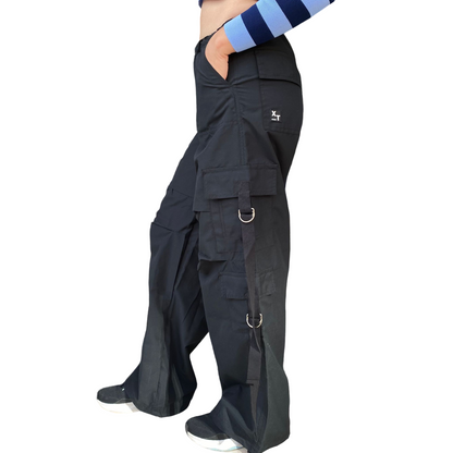 XT Studio pantalone da donna in microfibra largo con tasconi X124WVC012W68101-053 nero