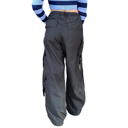 XT Studio pantalone da donna in microfibra largo con tasconi X124WVC012W68101-053 nero