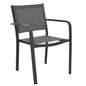Stackable Zante Armchair with Aluminum Frame, textilene seat and back