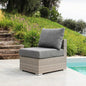 Copacabana Central Armchair - Elegant chair with aluminum frame and UV protection grey wicker with 12 cm cushions, dimensions 62 x 77 x 65 h