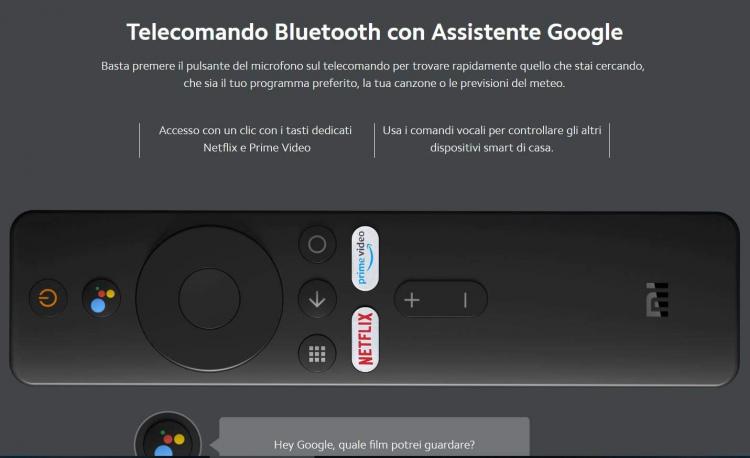 Xiaomi Mi Tv Stick Chiavetta Android Smart Tv Wi-Fi Hdmi Streaming Google