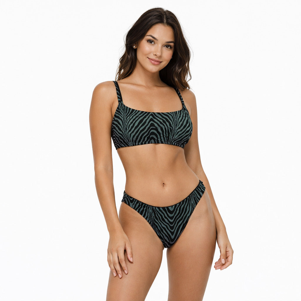 Arena Bikini Bralette Donna 007082-506 Nero Verde Mare 2026