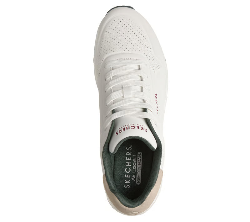 Skechers scarpa sneakers da uomo UNO - Suited On Air 183004/WGRN bianco-verde