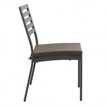 Stuhl Formentera mit Kissen - Aluminium und Textil, 46 x 62 x 84 cm H