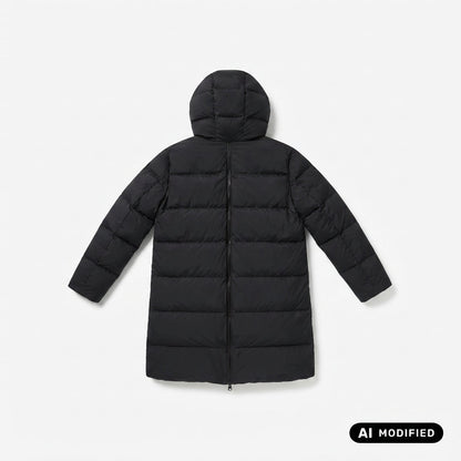 Bomboogie piumino lungo opaco con cappuccio da donna Geneva CW6630TTMST 90 nero