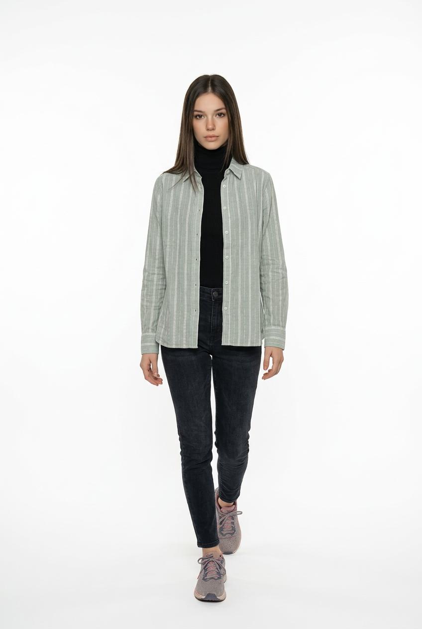 Pepe Jeans camicia a righe da Donna Bain PL2051405 610 Bleach Green