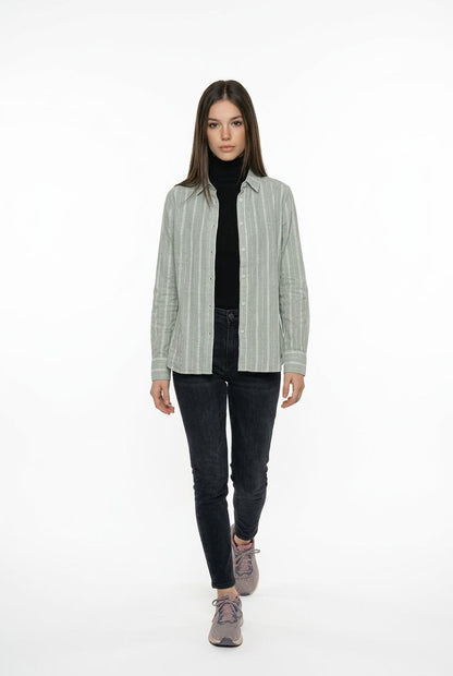Pepe Jeans camicia a righe da Donna Bain PL2051405 610 Bleach Green