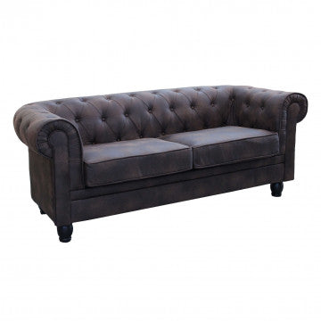 Chesterfield Sofa aus weißem oder braunem Vintage-Kunstleder, 2- oder 3-Sitzer