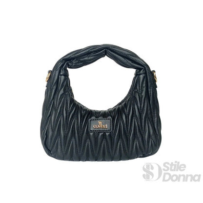 YY Coveri Borsa a Spalla Trapuntata in Ecopelle con Manico Spirale