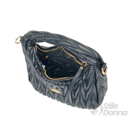 YY Coveri Borsa a Spalla Trapuntata in Ecopelle con Manico Spirale