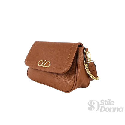 YY Coveri Borsa in Ecopelle Marrone con Tracolla Rimovibile