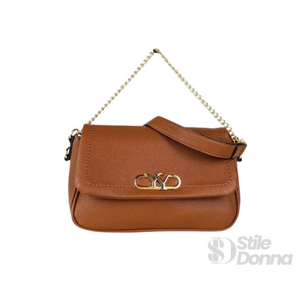 YY Coveri Borsa in Ecopelle Marrone con Tracolla Rimovibile