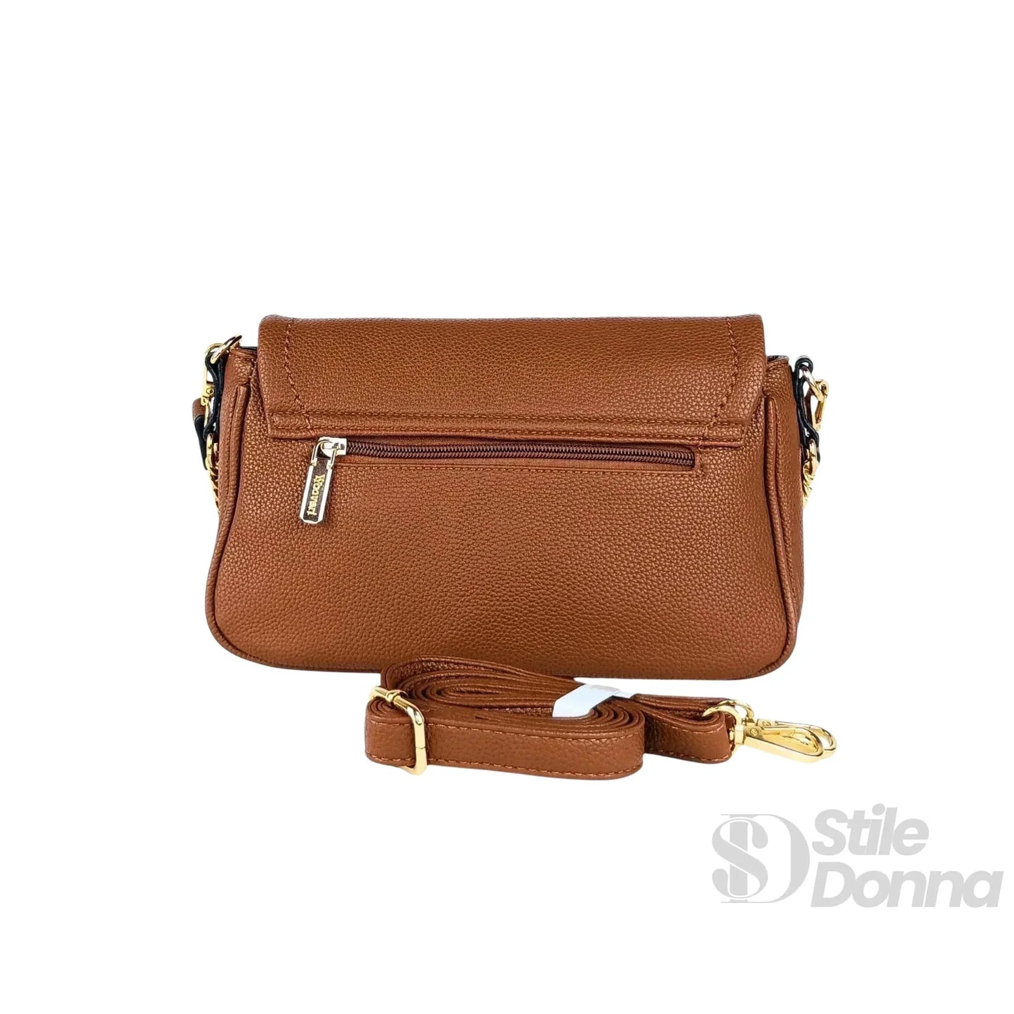 YY Coveri Borsa in Ecopelle Marrone con Tracolla Rimovibile