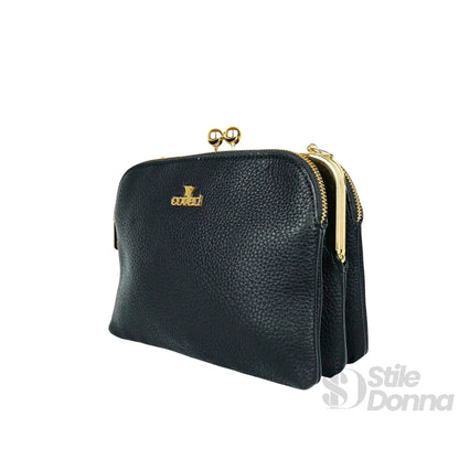 YY Coveri Faux Leather Crossbody Bag with Gold Logo