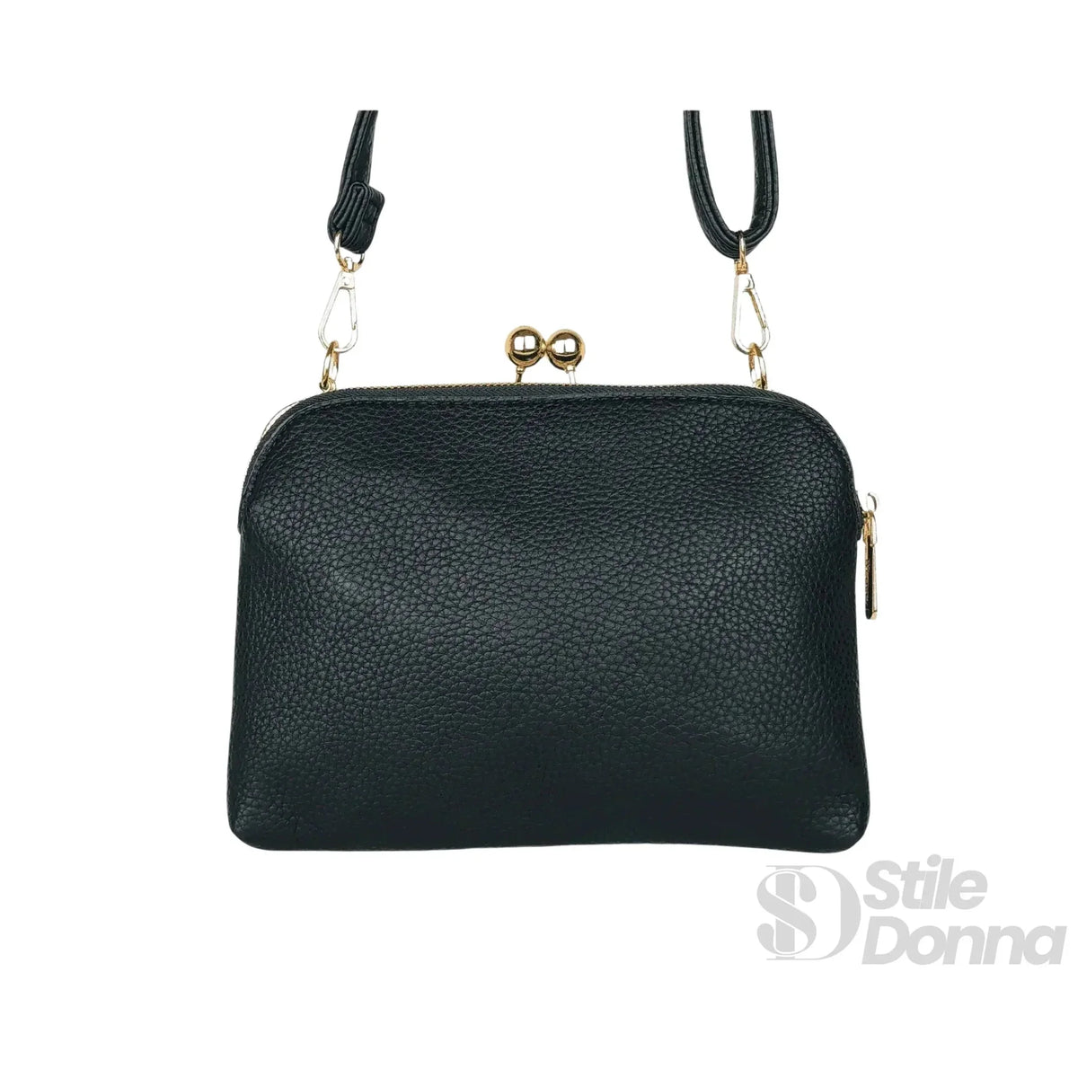 YY Coveri Faux Leather Crossbody Bag with Gold Logo