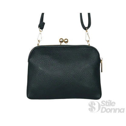YY Coveri Faux Leather Crossbody Bag with Gold Logo