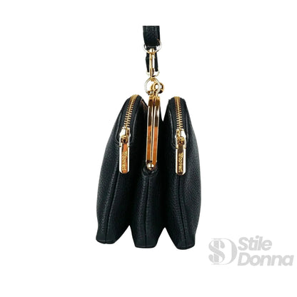YY Coveri Faux Leather Crossbody Bag with Gold Logo