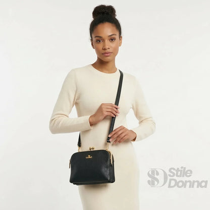 YY Coveri Faux Leather Crossbody Bag with Gold Logo