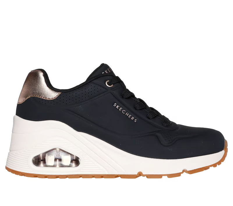 Skechers scarpe sneakers donna Uno Wedge - HI Steps 177520/BLK nero