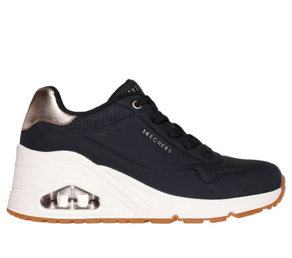 Skechers scarpe sneakers donna Uno Wedge - HI Steps 177520/BLK nero
