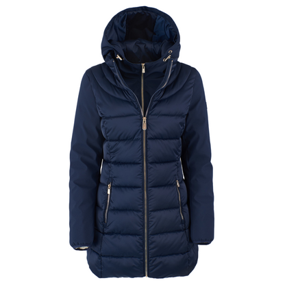 Yes Zee cappotto trapuntato da donna co finto gilet staccabile O045 blu