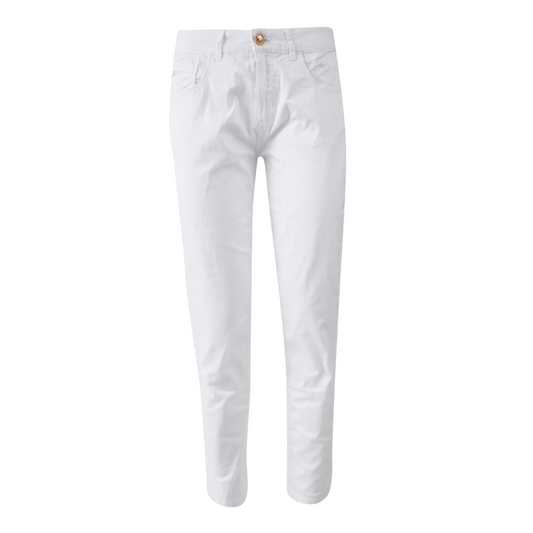 Yes Zee pantalone da donna Push Up in cotone elasticizzato 1319 P377 XX00 0101 bianco