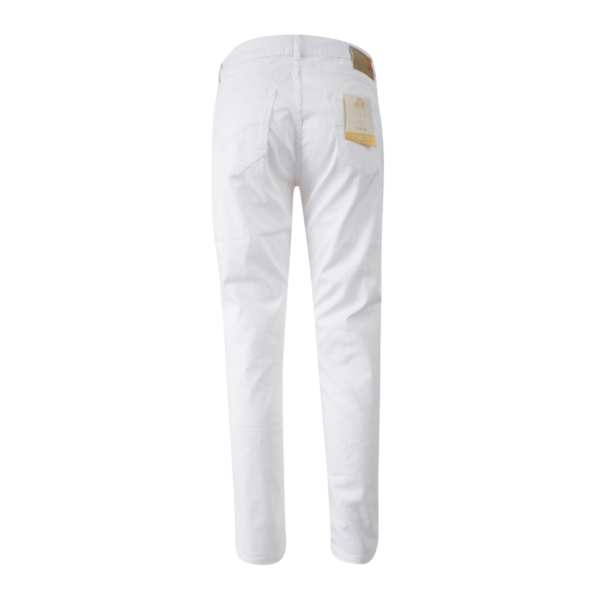 Yes Zee pantalone da donna Push Up in cotone elasticizzato 1319 P377 XX00 0101 bianco
