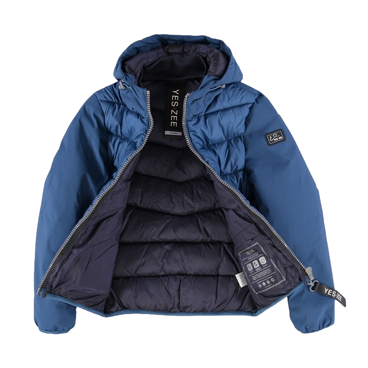 Yes Zee piumino da ragazzo con cappuccio trapuntato 2035 J876 Q6JJ Q696 blu