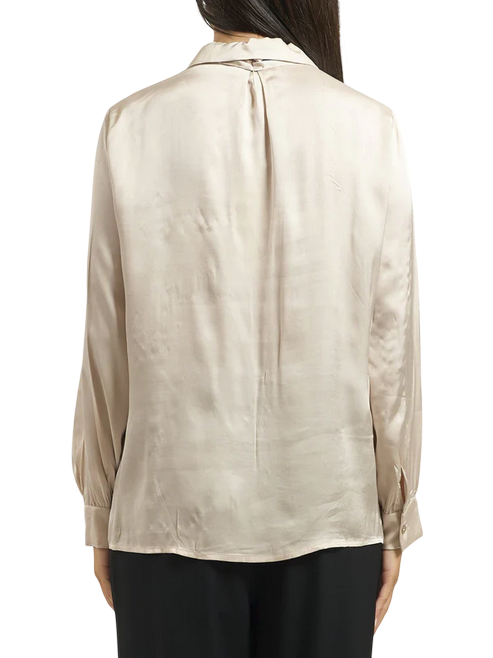 Yes Zee Camicia Donna Raso Fiocco Manica Lunga 1422-C019-C900 Oro