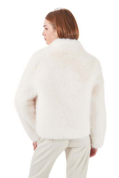 Yes Zee Giacca Corta Ecopelliccia Donna 1382-G004-0157 Avorio