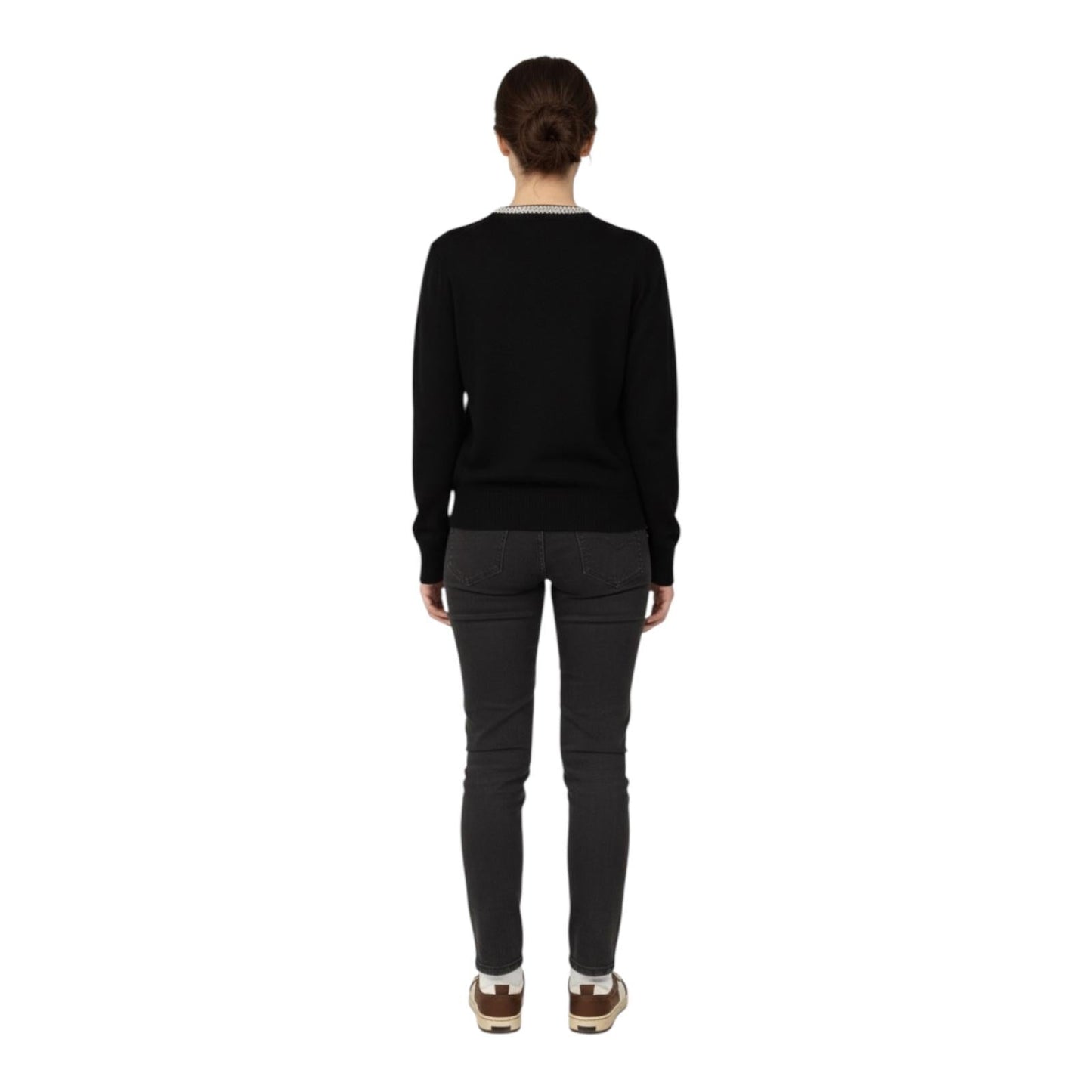 Yes Zee Cardigan Donna Bottone Gioiello M451/IF00 0801 Nero