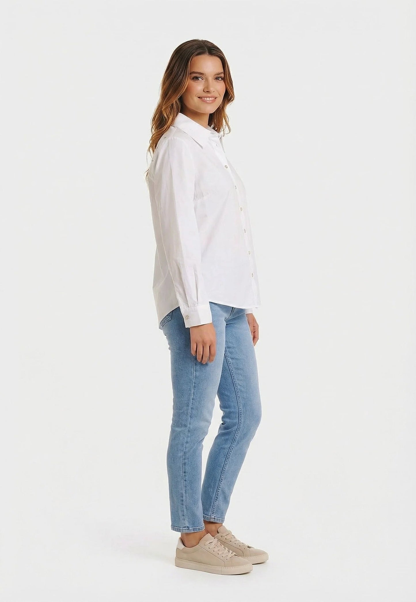 Yes Zee Camicia Donna Manica Lunga Bianca - C407 ED00 0107