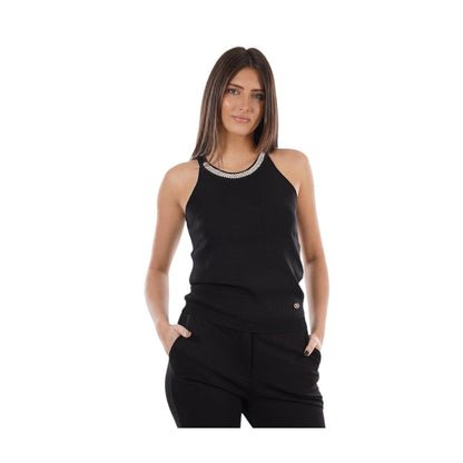 Yes Zee Canotta Donna Applicazioni Gioiello M242/IF00 Nero