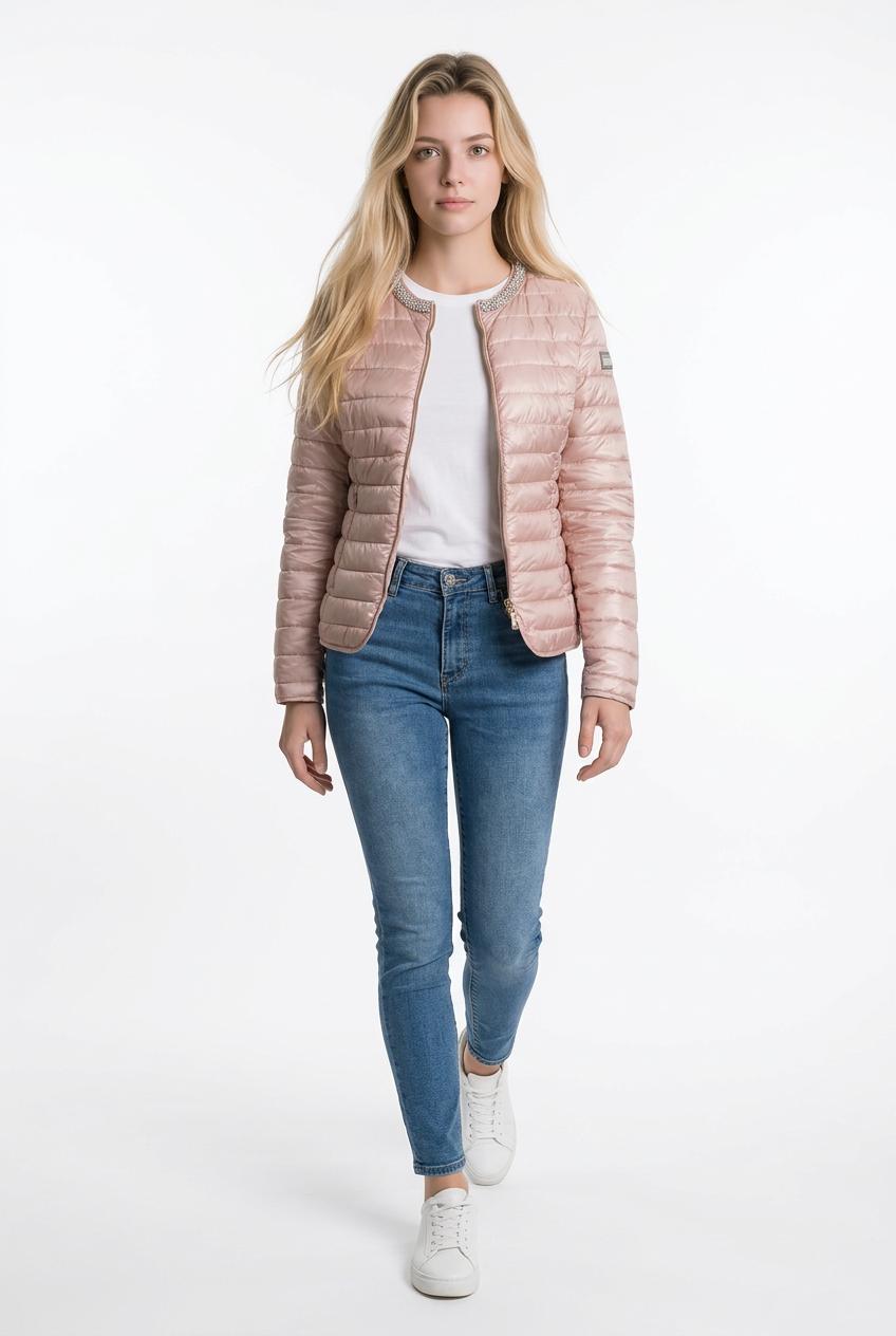 Yes Zee Giubbino Donna 100 Grammi Collo Pietre Rosa Perlato - 1375 G403 KS00 0453