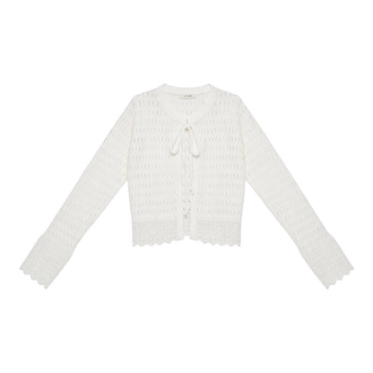 Yes Zee Maglia Corta Donna Allaccio Coulisse M446/BR00 Gesso